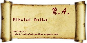 Mikulai Anita névjegykártya