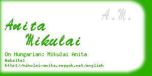 anita mikulai business card